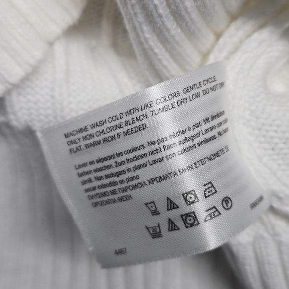 Brooks Brothers Sweater Womens Medium White Cable Cardigan Short Sleeve Pockets - Picture 4 of 7